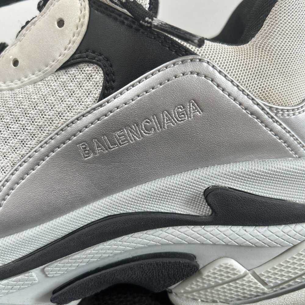 Balenciaga Men's Triple Track S Sneaker Size US 12/ EUR 45 Gray/Silver Retro - Picture 4 of 11